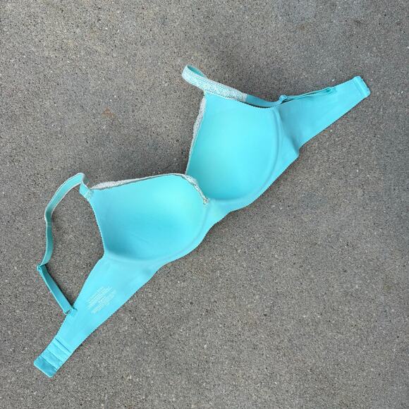 Victoria's Secret 34D Teal Lace Secret Embrace Plunge UW Push Up Bra EUC - Picture 5 of 5